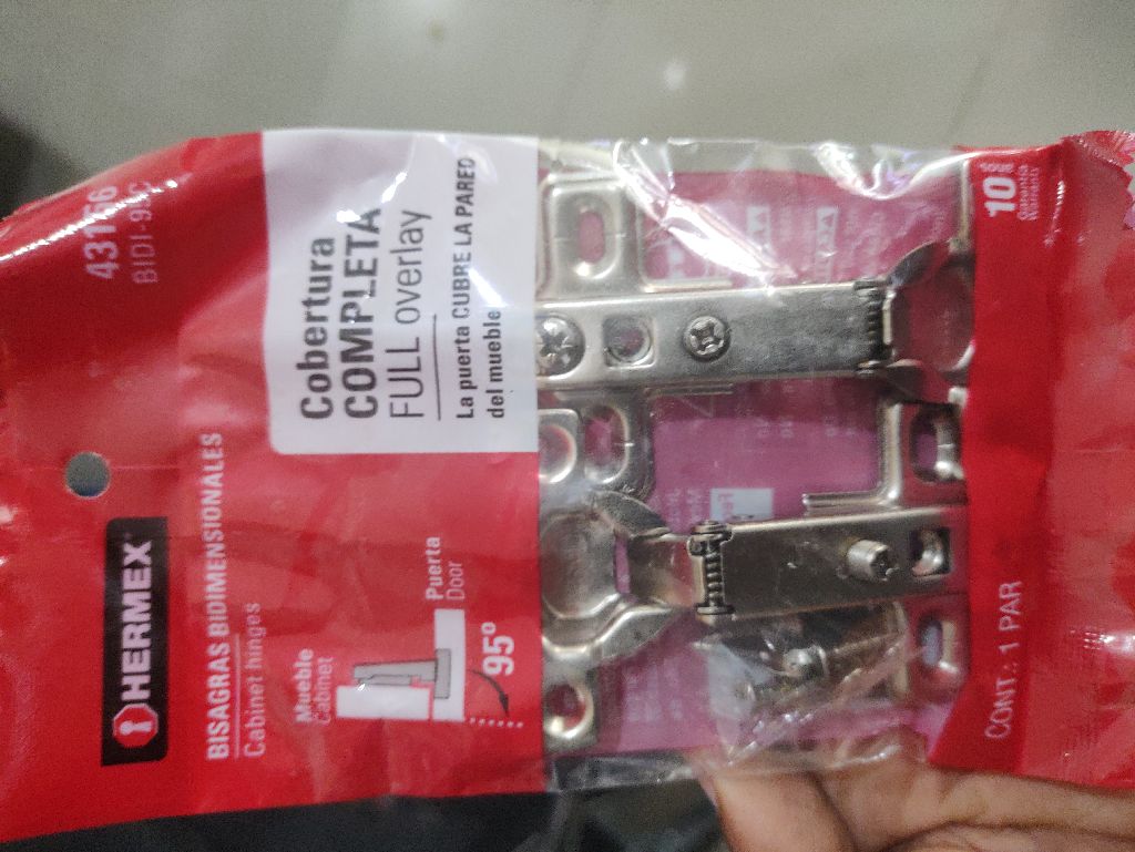 Bisagras bidimensionales ocultas  P/gabinetes 95 Grado