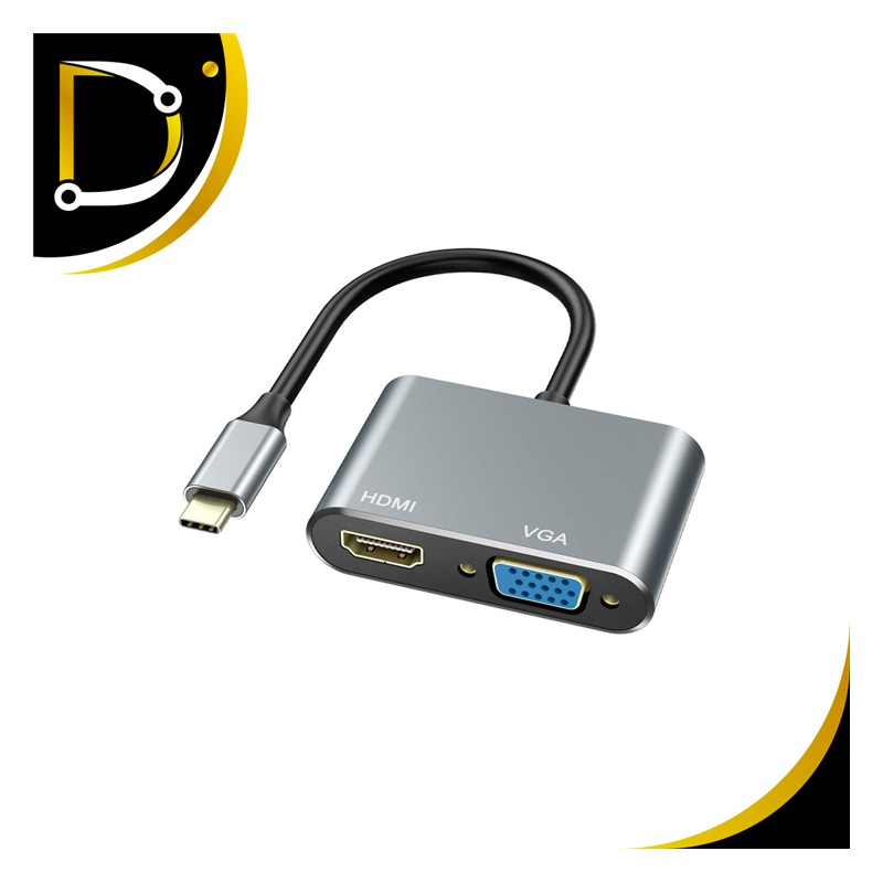 Adaptador Tipo-C A VGA Y HDMI