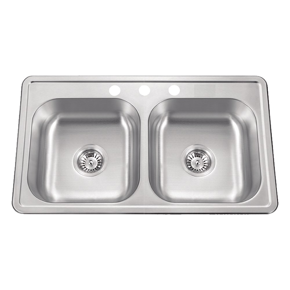 Fregadero Acero Inoxidable Doble 33 X 22 X 6