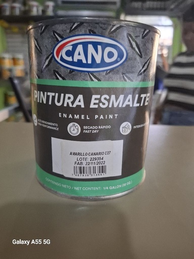 [.22A] Pintura Esmalte Amarillo 1/4  Cano