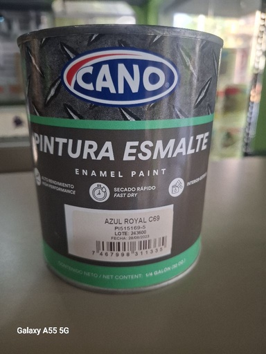 [PINTURAAZULCANARIO] Pintura Esmalte Azul Royal 1/4  Cano